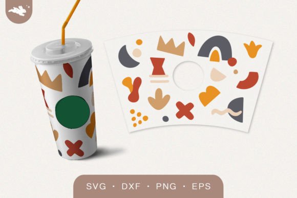 Abstract Shapes Cup Wrap Svg