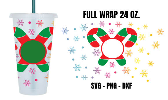 Candy Cane Starbucks Cup Wrap SVG: Graphics for Crafts