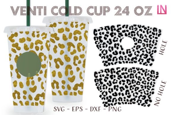 Cheetah Leopard 24 Oz Venti Cup Wrap SVG