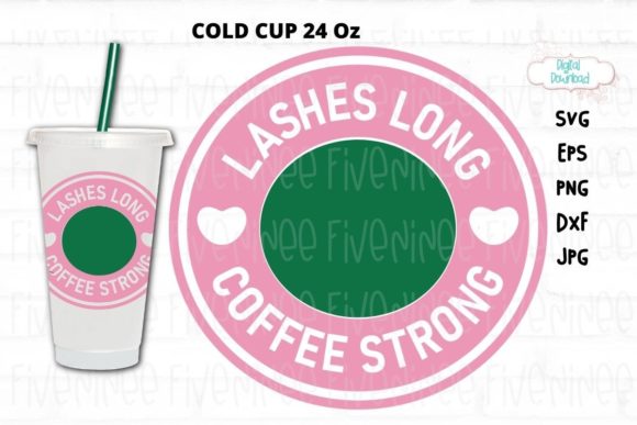 Cold Cup Ring 24 Oz Coffee Strong Graphics