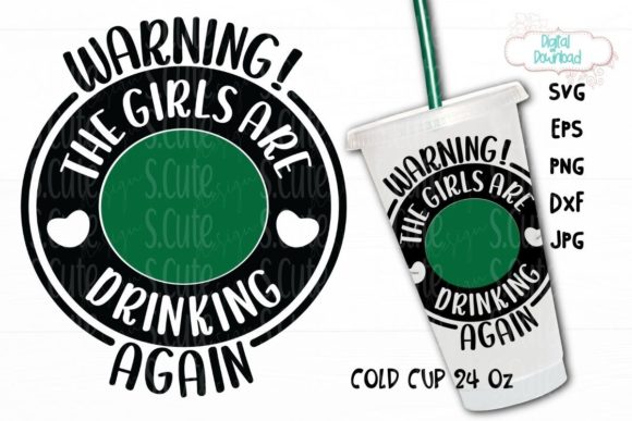 Cold Cup Ring, Funny Drinking Girls: Graphics & Illustrations