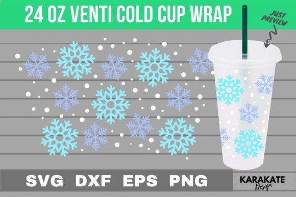 Cute Snow Venti Cup Wrap SVG