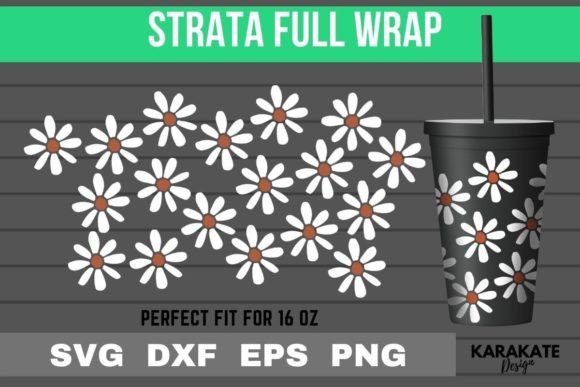 Daisy Flower SVG Wrap for Crafts & Graphics
