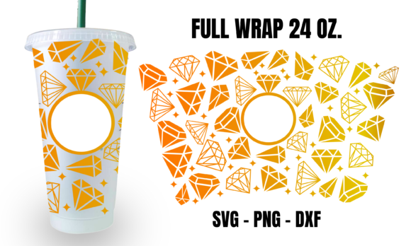 Diamond Starbucks Cup Wrap SVG: Graphics for Crafts