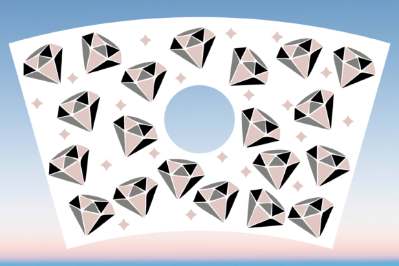 Diamonds Gem Starbucks Cup Wrap SVG: Graphics & Print Templates