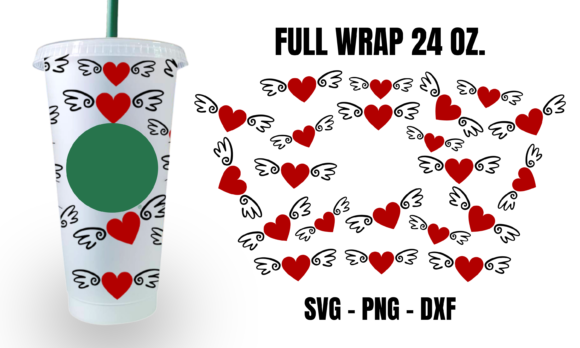 Fairy Hearts Starbucks Cup Wrap SVG: Graphics for Crafts & Branding
