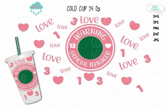 Full Wrap Cup 24 Oz, Official Teenager Graphics