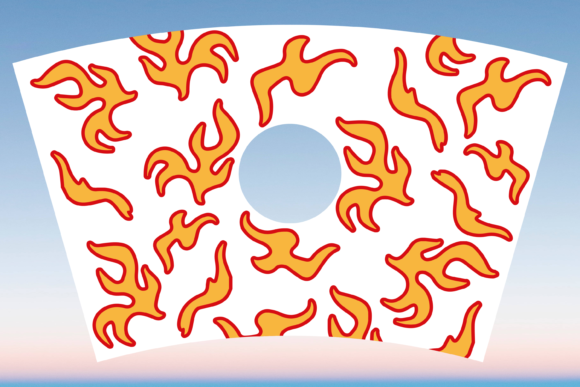 Hot Flames Fire Starbucks Cup Wrap SVG: Graphics & Print Templates
