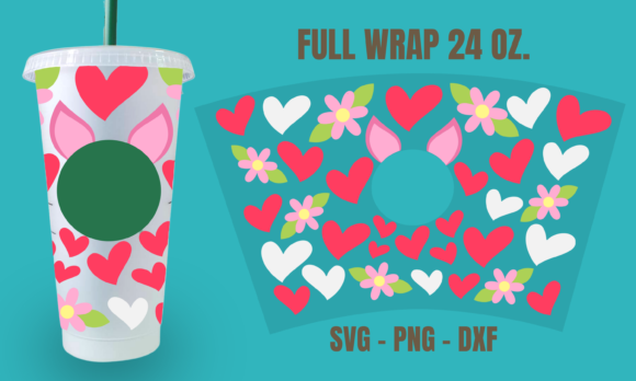 Little Rabbit Starbucks Cup Wrap SVG