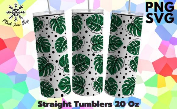 Monstera Tumbler Wrap SVG: Graphics & Illustrations for Real Publishing