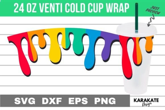 Pride Color Venti Cup Wrap SVG: Graphics for Crafts & Branding