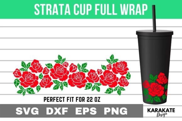 Rose Leaf Strata Cup Wrap SVG: Graphics for Crafts