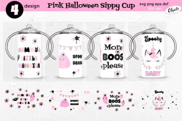 Sippy Cup Halloween SVG PNG.Kids Tumbler: Graphics for Crafts