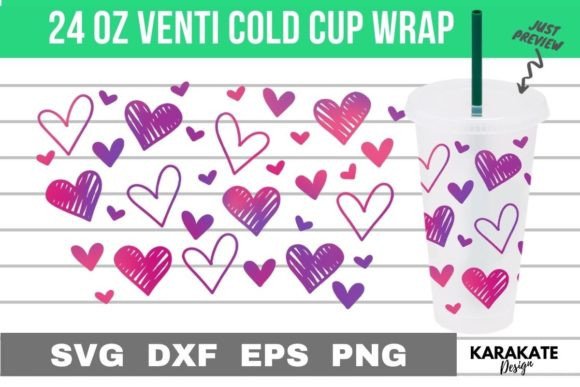 Sketchy Heart Cup Wrap: Graphics for Crafts