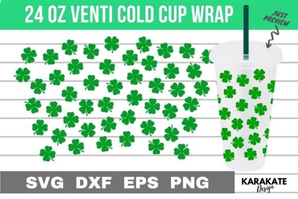 Small Shamrock Cup Wrap SVG: Graphics for Crafts