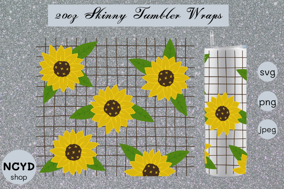Sunflower Tumbler Wrap SVG: Graphics for Crafts & Branding