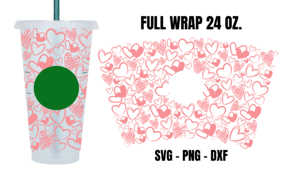 Sweet Hearts Starbucks Cup Wrap SVG: Graphics for Crafts & Content