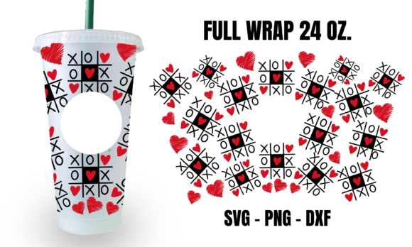 Tic Tac Toe Starbucks Cup Wrap SVG: Graphics for Crafts