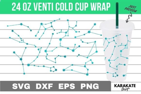 Zodiac Sky - 24 Oz Venti Cup Wrap SVG